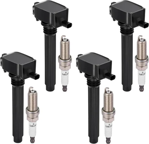 Miniatura 14 de BDFHYK Paquete de bobina de encendido y bujías de iridio compatibles con Audi Volkswagen 2.0L L4 4.2L V8 para UF575 PFR7S8EG, juegos de 4