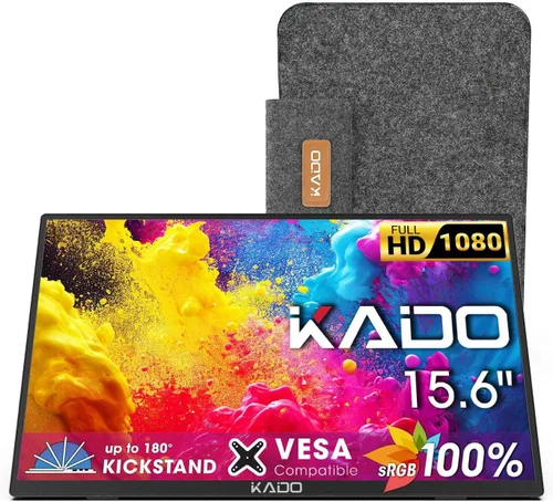 Miniatura 9 de Kado Monitor portátil FHD de 15.6 pulgadas para laptop, segunda pantalla de 1080p IPS 1920 x 1080, extensor de pantalla de computadora portátil HDMI