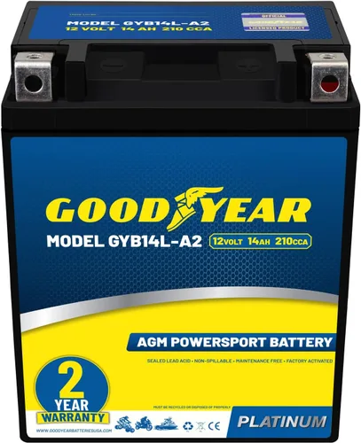 Miniatura 17 de Goodyear GYTX4L - Batería AGM de 12 voltios 4 AH, 50 CCA, recargable de alto rendimiento, sin mantenimiento, SLA - AGM para motocicleta, ATV, UTV, 4