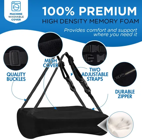Miniatura 3 de Niceeday Almohada de Apoyo Lumbar para Silla de Oficina y Coche, Cojín de Espuma Viscoelástica para Alivio del Dolor Lumbar en Sillas de Oficina