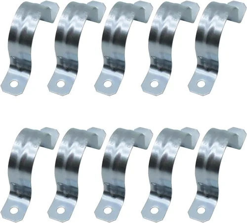 Miniatura 12 de Abrazadera de tubería de acero chapada en zinc de 1-1/2 pulgadas, 20 piezas, tubo rígido de acero de un agujero, Abrazadera de tubo de soporte