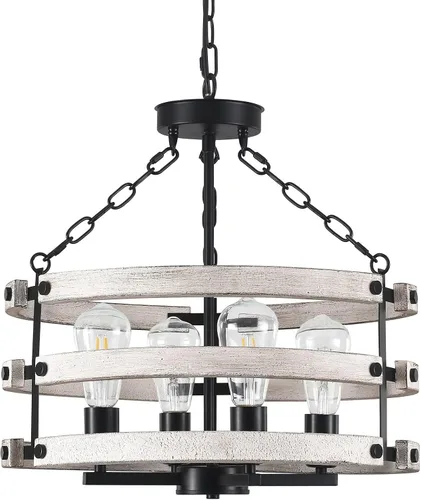 Miniatura 10 de Luupyia Lámpara de techo de granja de 2 luces, montaje semiempotrado, luz de techo blanca, rectangular, iluminación rústica, granja, pasillo
