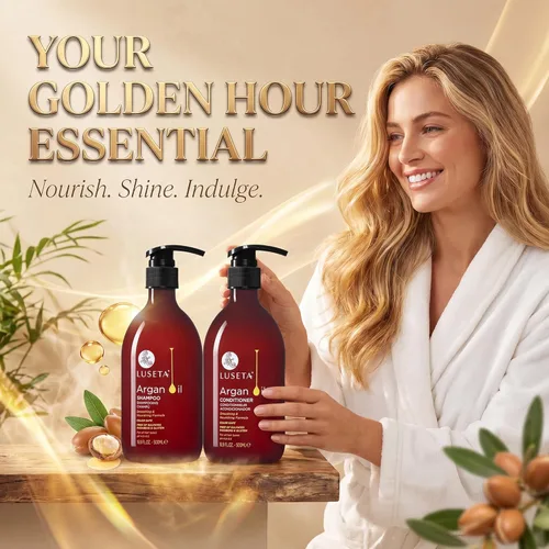 Miniatura 6 de Luseta - Juego de champú y acondicionador de aceite de argán, sin sulfatos, para tratar la pérdida de cabello, ideal para cabello dañado, fino, seco