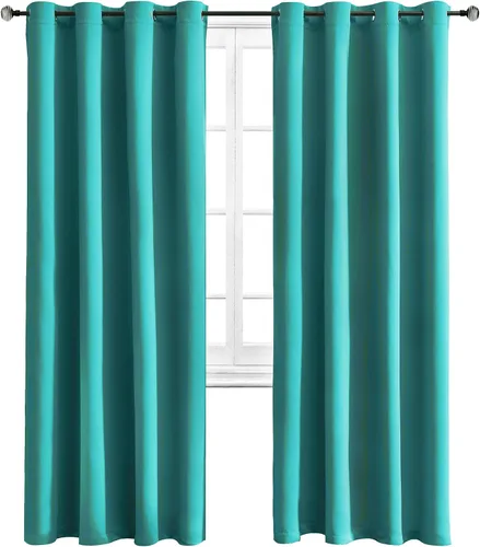 Miniatura 12 de Cortinas y cortinas de poliéster con ojales en la parte superior para oscurecer la habitación, sala de estar con aislamiento térmico