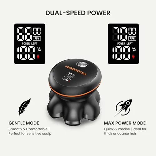 Miniatura 10 de MAXGROOM® Afeitadora de cabeza para hombres calvos, maquinilla de afeitar eléctrica impermeable con cabezales flotantes 7D, afeitado suave