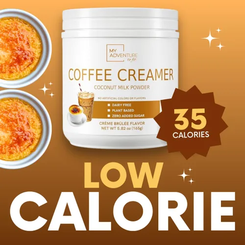 Miniatura 6 de Crema de café en polvo sin lácteos, crema en polvo sin azúcar para café caliente o helado, crema keto para mujeres y hombres, crema de coco baja