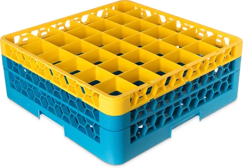 Miniatura 14 de Carlisle FoodService Products RG9-214 OptiClean Estante de vidrio con 9 compartimentos con 2 extensores, 7.12 pulgadas, polipropileno, azul