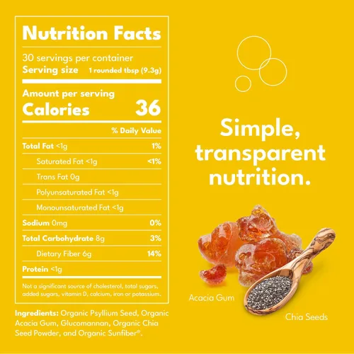 Miniatura 2 de Suplemento de fibra soluble orgánica reafirmante para la salud digestiva intestinal, control de la diarrea y alivio del SII, polvo prebiótico vegano