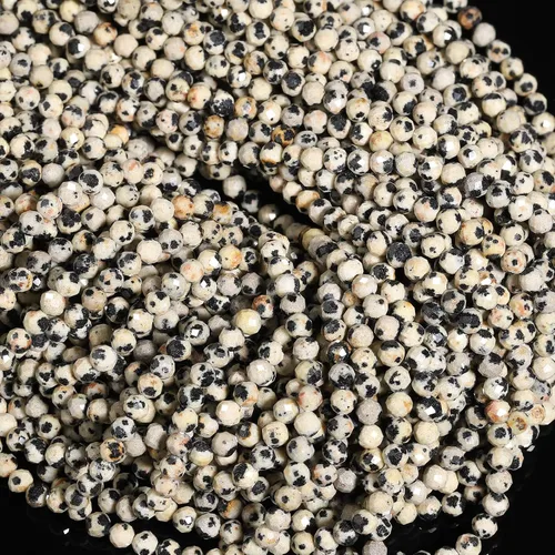 Miniatura 20 de 180 piezas 2mm Cuentas de piedras preciosas de turquesa africana natural facetada redonda suelta para hacer joyas