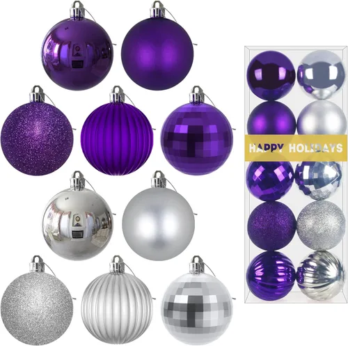 Miniatura 13 de Bolas de Navidad Grandes de 3.2" en Azul Bebé - Adornos para Árbol de Navidad, Bolas Colgantes Inastillables para Cumpleaños, Halloween, Boda