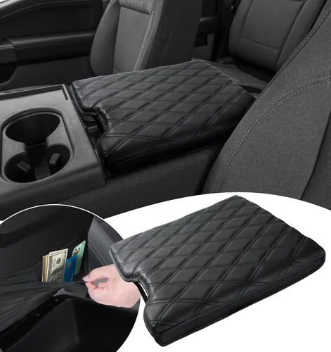 Miniatura 9 de Cubierta de consola central Sinvanho para Ford F150 F250 F350 F450 F550 2015-2025 con asiento de salto 40/20/40, cubierta protectora de reposabrazos