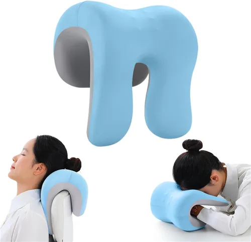 Miniatura 10 de chislim Soporte de cuello para silla de oficina, almohada de escritorio de espuma viscoelástica para siesta, funda lavable, se adapta a la mayoría