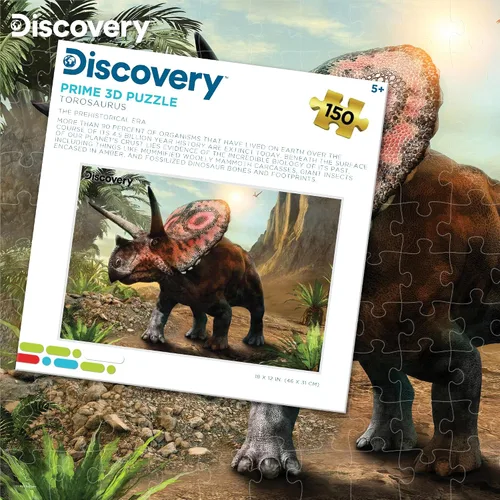 Miniatura 5 de Prime 3D Discovery Dinosaurios Rompecabezas 3D de 150 piezas para niños Tamaño acabado de 18 x 12 pulgadas Desafiante y divertido