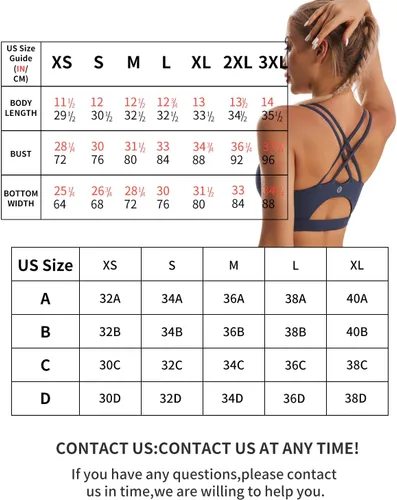 Miniatura 7 de Sujetadores deportivos para mujer, brasier deportivo acolchado, camiseta sin mangas, sexy, espalda cruzada, de alto impacto, para entrenamiento, yoga