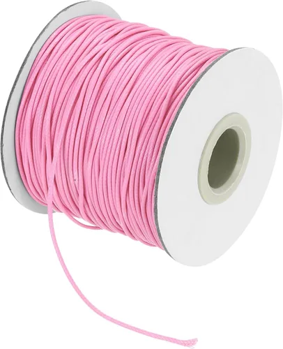Miniatura 24 de MECCANIXITY Cordón encerado de poliéster encerado de 0.020 in, cuerda de cera de 175 yardas para hacer pulseras, collares, cuentas, joyería y Negro