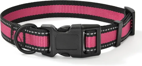 Miniatura 21 de Mile High Life Collar para perro Collares reflectantes de nailon para perros Collares ligeros para cachorros Collares rosados para perros 3