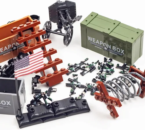 Miniatura 6 de 51 piezas de figuras de soldados de juguete, armas de camuflaje de Estados Unidos, juego de juguetes de batalla del ejército, paquete de armas, kits