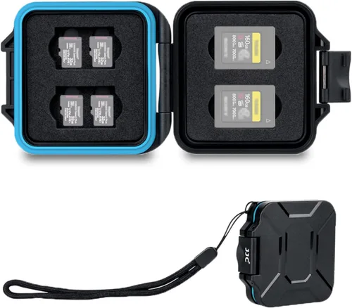 JJC Funda portátil de 12 ranuras para tarjetas CFexpress tipo A, resistente al agua y a los golpes, organizador de almacenamiento MSD Micro SD para