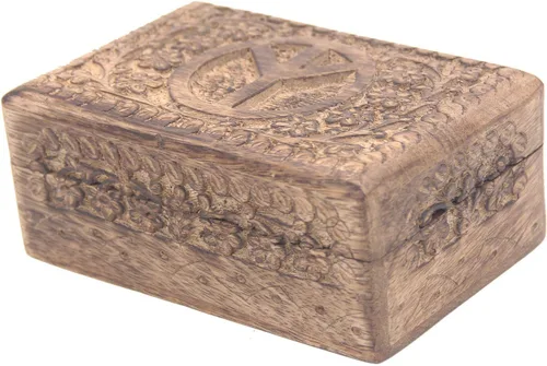 Miniatura 20 de KayJayStyles - Caja de almacenamiento de madera para la joyería, tallada a mano Yin Yang