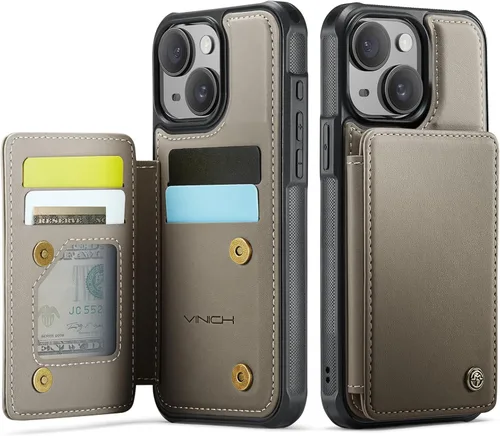 Miniatura 20 de Vinich Funda tipo cartera para iPhone 11 con tarjetero, bloqueo RFID, ranuras de crédito, función atril, a prueba de golpes, para iPhone 11 de 6.1