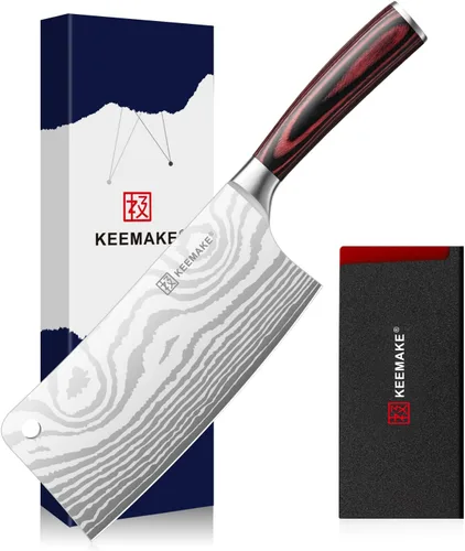 Miniatura 8 de Cuchillo Nakiri KEEMAKE para carne: Cuchillo de chef de cocina de 7 pulgadas, extremadamente afilado para cortar verduras, cuchillos de cocina