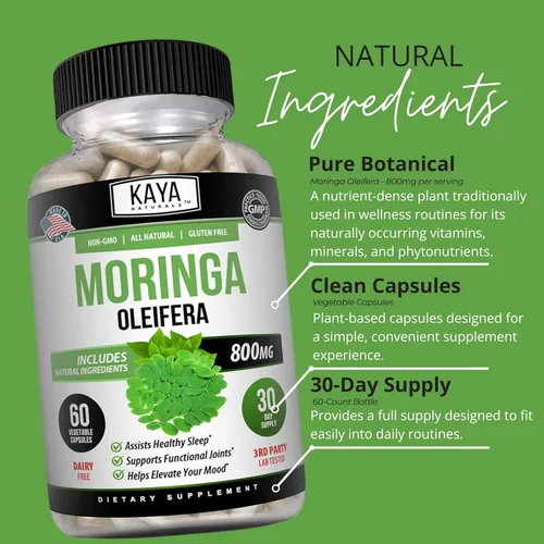 Miniatura 5 de Kaya Naturals Extracto de hoja de moringa – Suplemento completo de superalimento de verduras – Moringa de árbol milagroso puro – Aumenta la energía