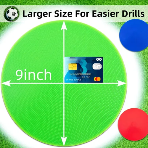 Miniatura 6 de Marcadores de puntos de 9/10 pulgadas, marcadores de goma antideslizantes de agilidad, conos de campo plano para gimnasio/fútbol PE, marcadores