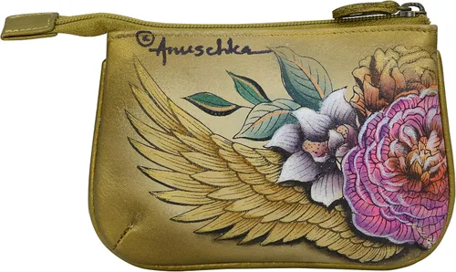Miniatura 2 de Anuschka Bolsa de piel auténtica pintada a mano para mujer, con cremallera, 2 llaveros