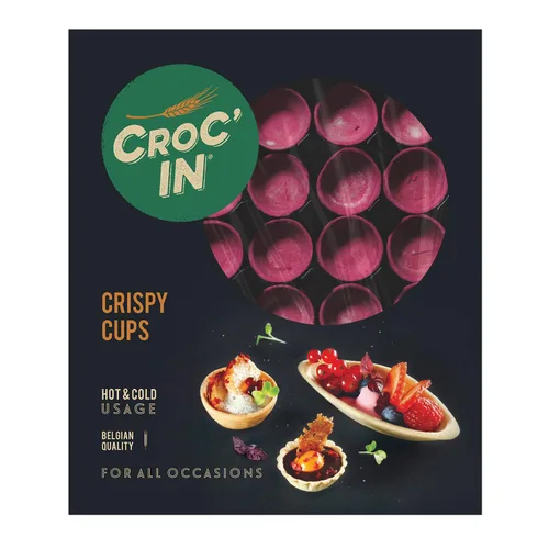 Miniatura 10 de CROC'IN - Mini conchas ácidas neutras - Tazas comestibles de aperitivo o postre - Moldes de pastelería - Confitería artesanal y vegana - 60 piezas