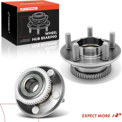 Miniatura 9 de A-Premium 2 rodamientos de rueda delantera y conjunto de cubo con anillo ABS y 5 lengüetas compatibles con Ford Mustang 2015-2021
