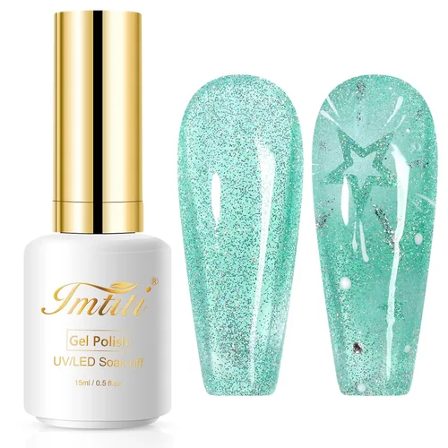 Miniatura 49 de Aegean Blue - Esmalte de uñas en gel azul, 0.5 onzas líquidas, esmalte en gel translúcido azul verde, removible con remojo, lámpara UV, arte