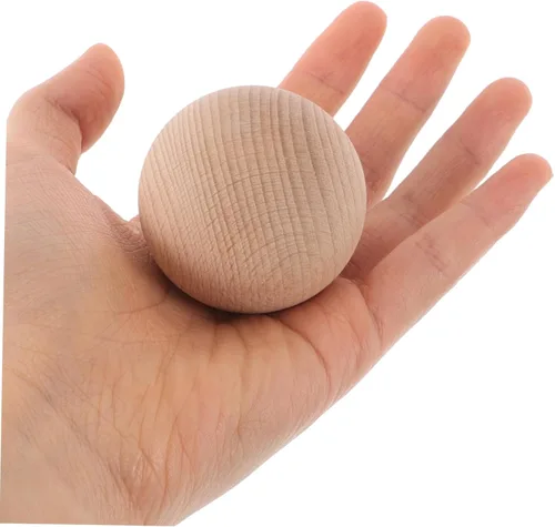 Miniatura 9 de TOYANDONA Juego de 3 pelotas de golf de madera de haya para juegos de césped al aire libre, patio trasero, diversión familiar, bolas redondas