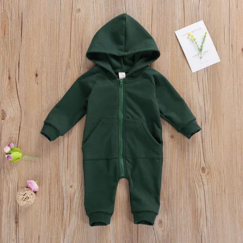 Miniatura 2 de Enterizo de manga larga para bebés y niñas, con cremallera, cálido, con cremallera, para otoño e invierno