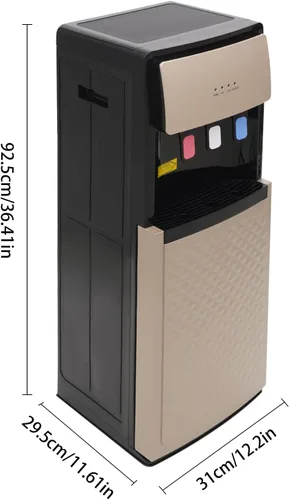 Miniatura 5 de Dispensador de enfriador de agua 3 en 1, dispensador de agua de pie de carga inferior para botellas de 5 galones, dispensador de agua fría y champán