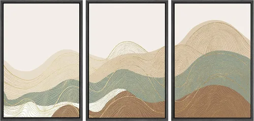 Miniatura 135 de SIGNWIN Lienzo enmarcado para pared, juego de arte tranquilo con reflejo de lago, acuarela, montaña y agua, ilustraciones modernas, arte abstracto