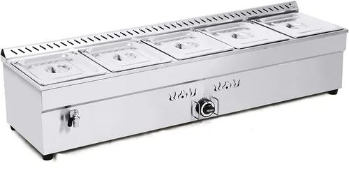 Miniatura 3 de INTBUYING Calentador de sopa de alimentos de propano comercial Bain-Marie Buffet Calentador de alimentos de comedor Buffet Calentador de vapor 110V