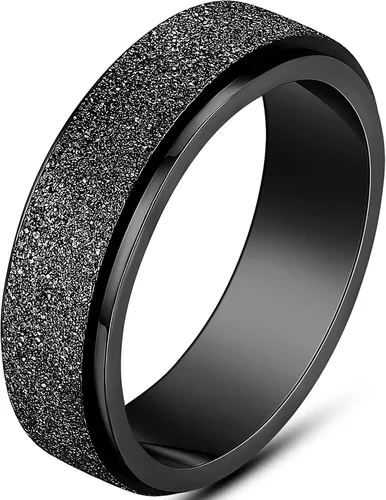 Miniatura 15 de ALEXTINA - Anillo de juguete para ansiedad para mujeres y hombres, giratorio, acero inoxidable, 0.24 y 0.31 pulgadas, alivio de ansiedad, para arco