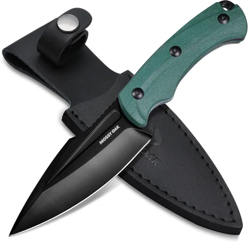 Miniatura 8 de MOSSY OAK Cuchillo de caza con funda, cuchillo de hoja fija de espiga completa de 8.5 pulgadas, cuchillos al aire libre para supervivencia, Mango