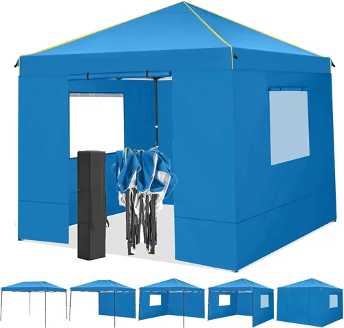 Miniatura 19 de COBIZI - Tienda desplegable de 3,66 x 3,66 metros en oferta - Cenador portátil de metal para exteriores con mosquitero, impermeable - Cenador Caqui