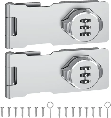 Cerradura de puerta de armario combinada, cerradura de pestillo de puerta con código, cerradura de seguridad sin llave para puerta, puerta, Plateado