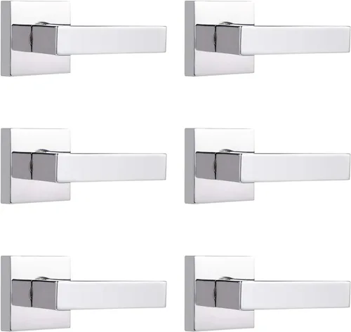 Miniatura 120 de Probrico Paquete de 4 manijas de puerta simuladas en negro mate, manijas interiores que no giran, manijas reversibles resistentes para interiores