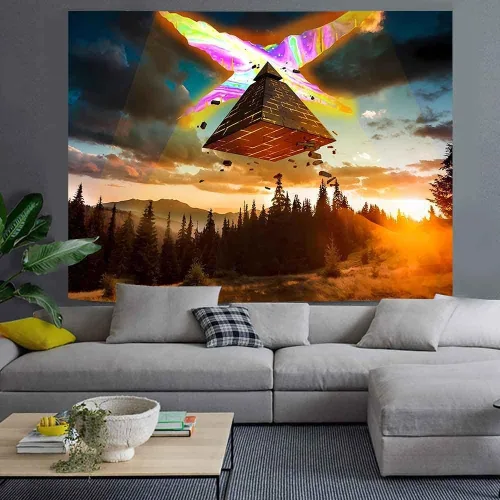 Miniatura 8 de Ine Ive Tapiz de naturaleza del bosque, Gravity Falls Tapiz de dibujos animados 40x30 pulgadas Fantasía Naturaleza Paisaje Decoración de pared