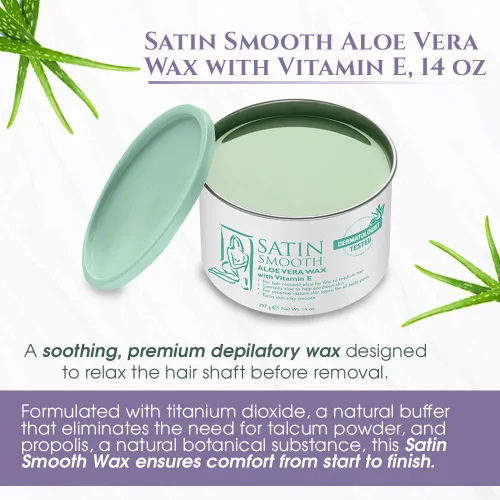 Miniatura 3 de Cera de depilación para cabello Satin Smooth Aloe Vera 14oz.