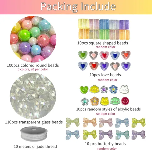 Miniatura 3 de SHUANGART Kit de 252 piezas de cadena de teléfono, abalorios para teléfono celular, juego de correa de muñeca con cuentas acrílicas surtidas