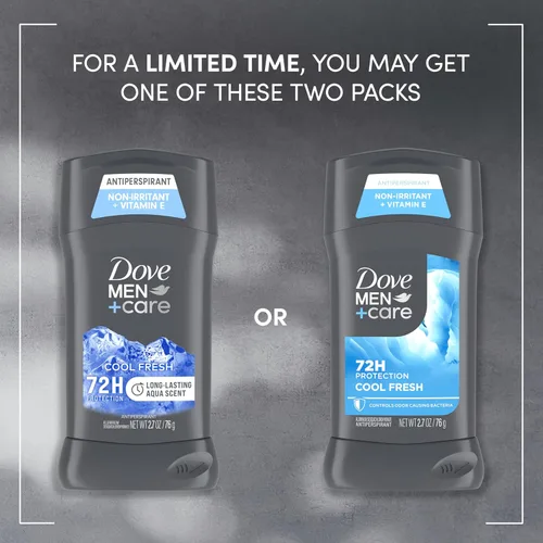 Miniatura 3 de Dove Men+Care - Desodorante antitranspirante Cool Fresh, 4 unidades para un aroma Aqua de larga duración, con protección 72H, 2.7 onzas