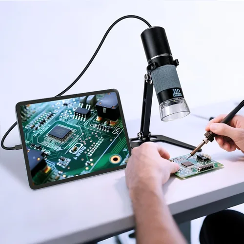 Miniatura 4 de Cámara de microscopio digital Full HD 1080P USB para iPhone iPad Android PC, 50-1000X microscopio portátil de alta definición con luz para plantas
