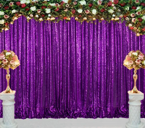 Miniatura 18 de ShinyBeauty Cortinas de lentejuelas 2 paneles de 2 x 8 pies, cortinas de fondo de fiesta verde azulado con purpurina para bodas, Navidad, Año Nuevo
