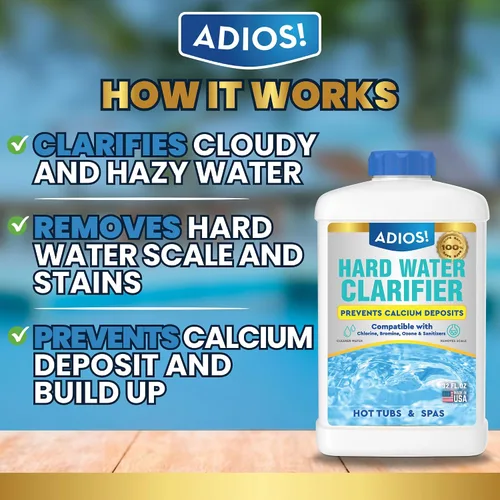 Miniatura 2 de ADIOS! Eliminador de Calcio de Agua Dura para Bañera de Hidromasaje con Clarificador de Sarro y Manchas, Suaviza, Trata y Reduce los Depósitos