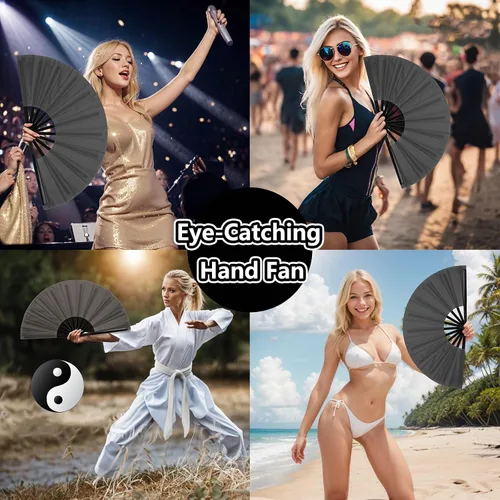 Miniatura 6 de Large Folding Hand Fans (6pcs) for Line Dancing