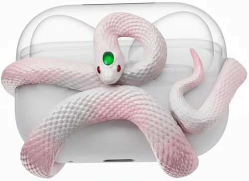 Miniatura 10 de La Funda Decorativa de Serpiente Compatible con AirPods 4ª Generación. Funda 3D Creativa y Estética de Serpiente de HaloMyyth, Cabeza Iluminada